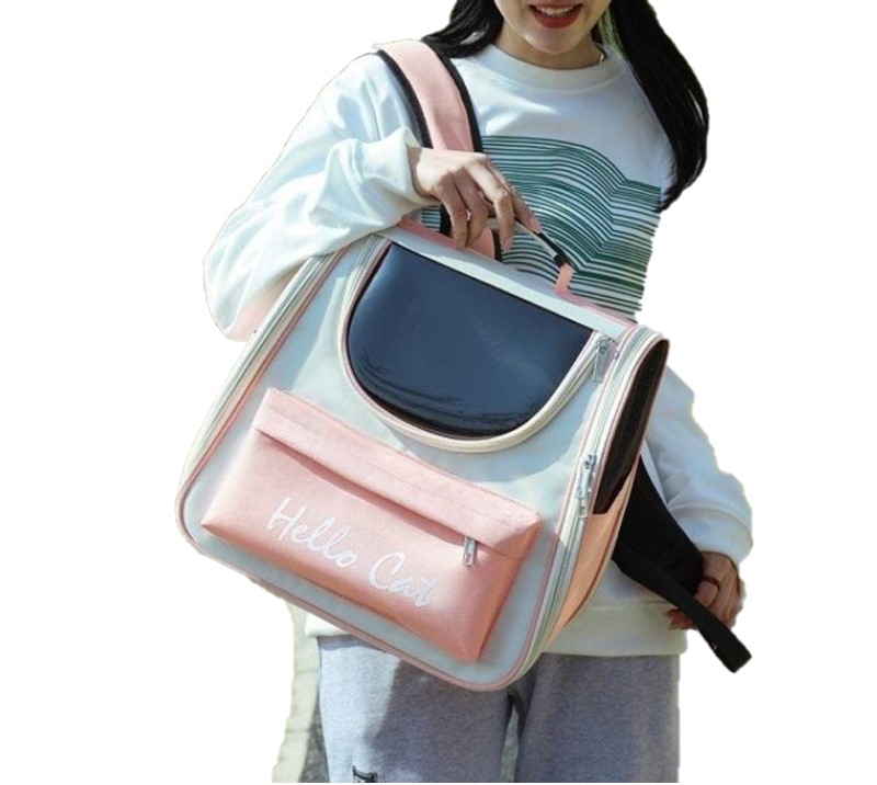 Bolsa de transporte PETplus rosa para cães e gatos