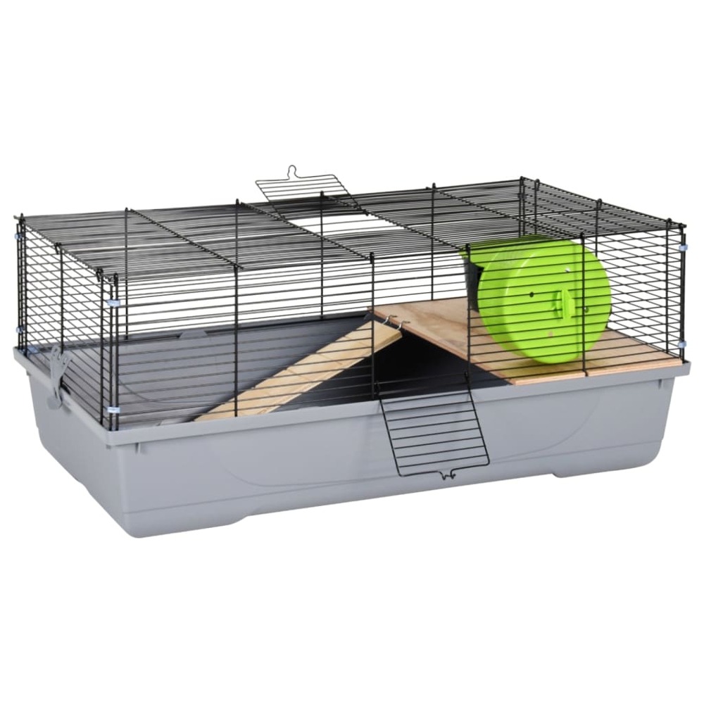 Cage pour hamsters gris 80x45x34 cm polypropylène et métal