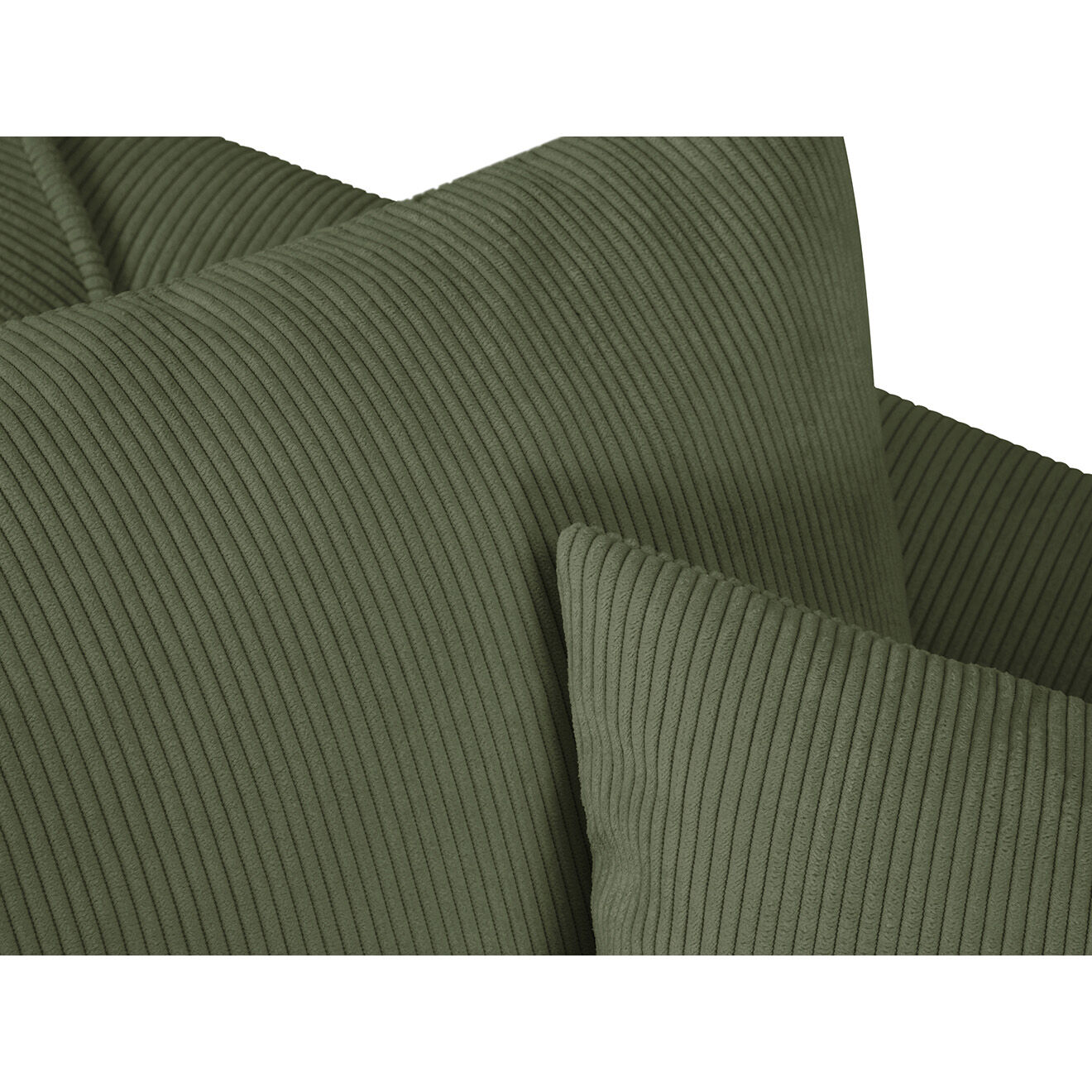 Mazzini Sofas Canapé d'angle Droit Quince Velours côtelé 4 Places vert - 221x171x80 cm