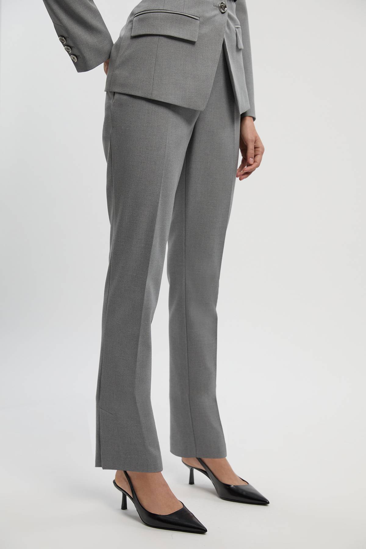 KarenMillen Pantalon Tailleur Chiné Coupe Slim