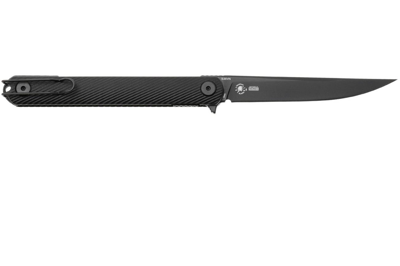 Spartan Blades Nemec Folder SFBL12BK, Black PVD CPM S35VN, Black Sculpted GFN zakmes, Ondřej Němec design