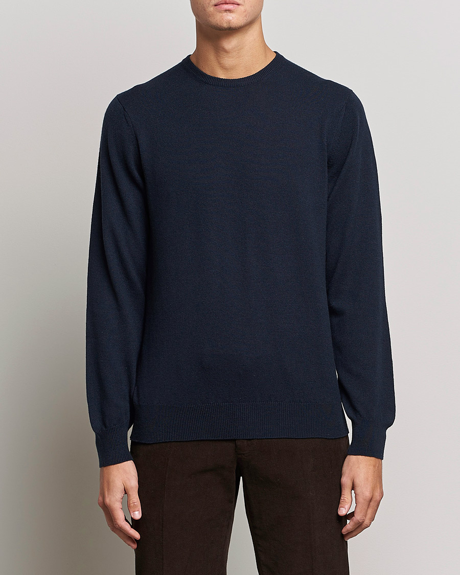 Piacenza Cashmere Cashmere Crew Neck Sweater Navy