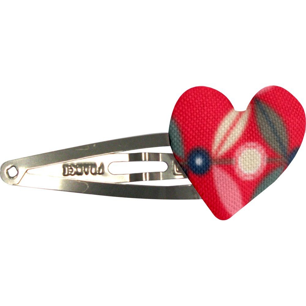 Barrette Clic-Clac Cœur Pétale Paprika