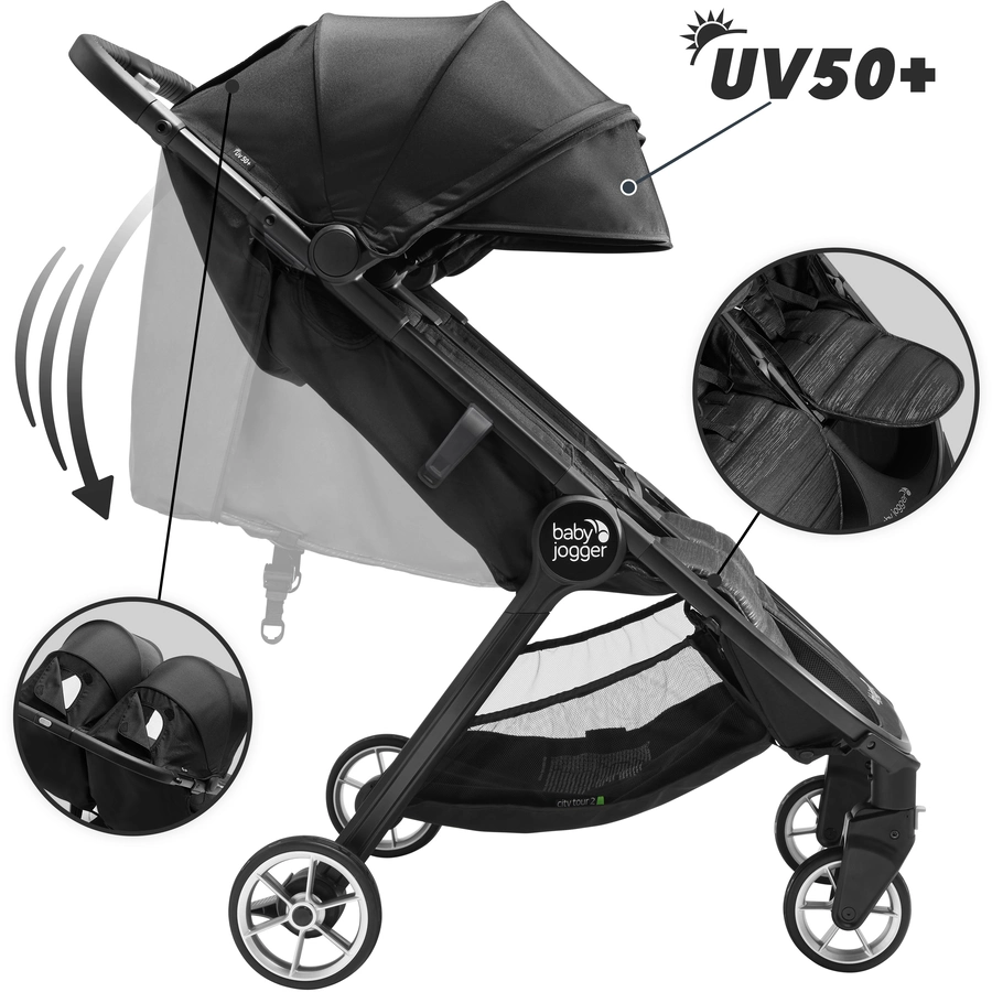 baby jogger Zwillingswagen City Tour 2 Double Pitch Black