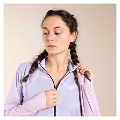 Veste trail Femme Coupe-vent Kiprun Rose Lila