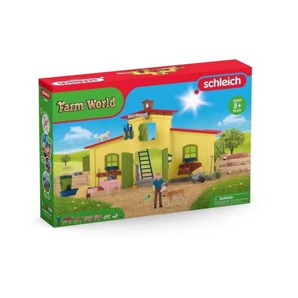 Schleich Farm World Grande Estábulo Com Animais - SCH42605