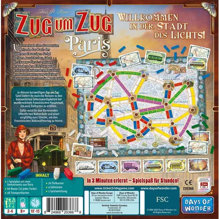 Asmodee Days of Wonder Zug um Zug: Paris