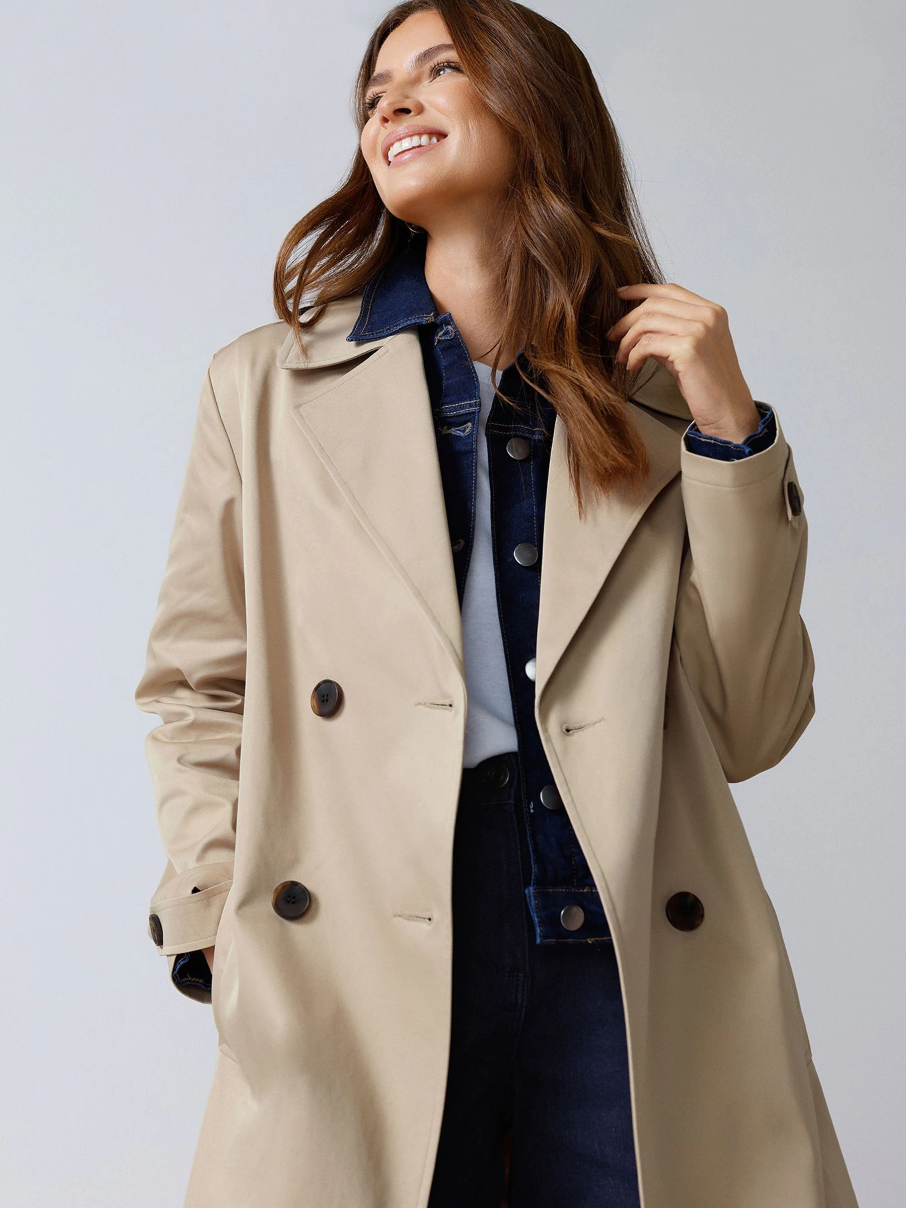 M&Co Dipped Back Trench Coat