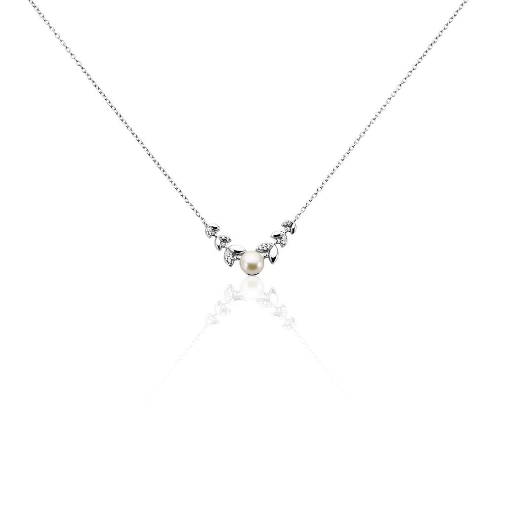 Collier Aron Argent Blanc Perle De Culture Blanc