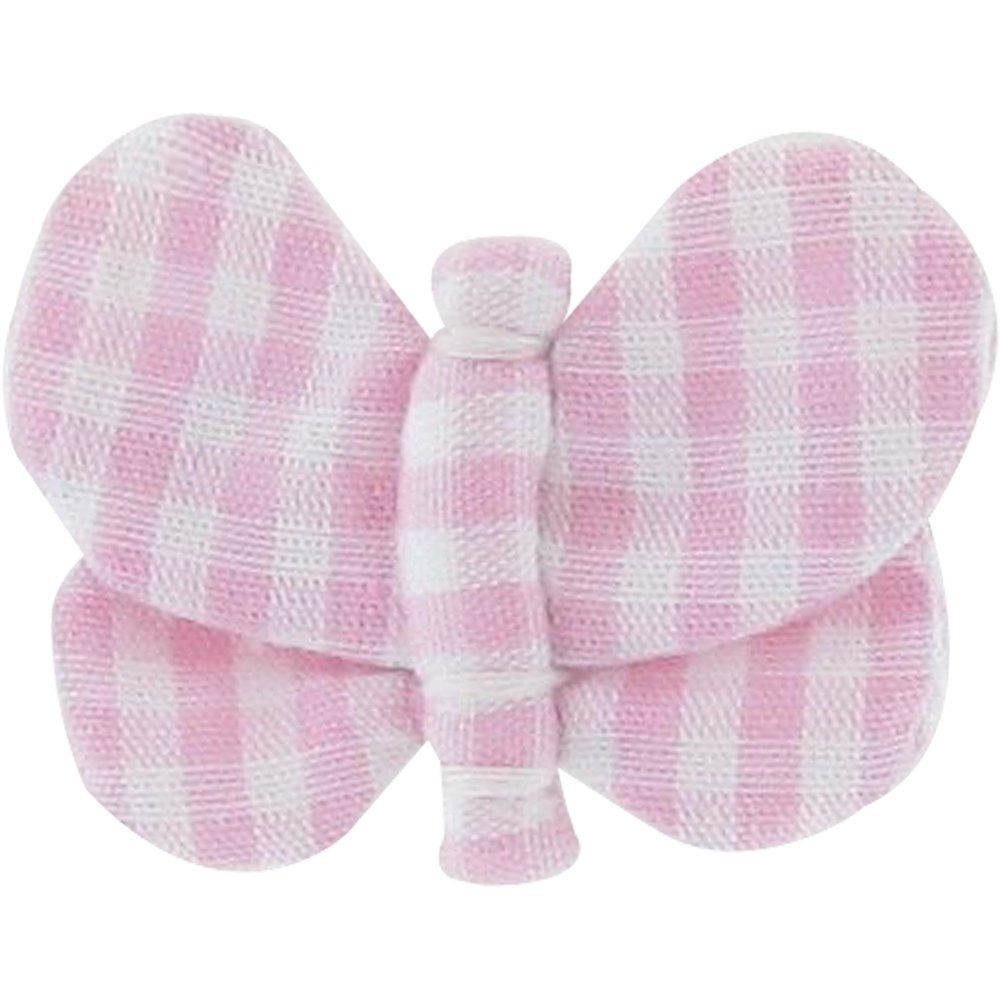 Barrette Petit Papillon Vichy Rose