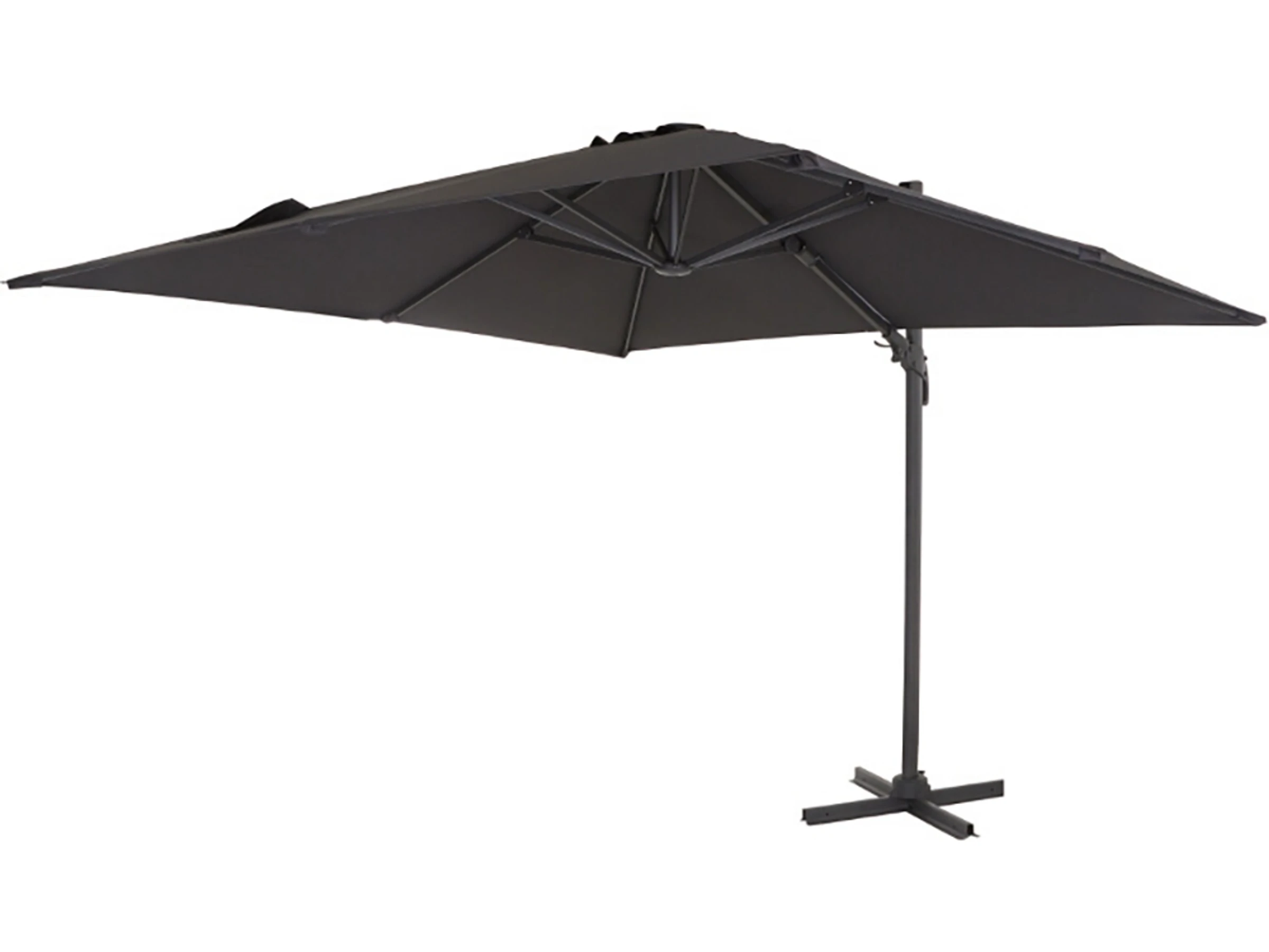 Siena Garden Ampelschirm 250 cm x 250 cm Anthrazit mit Kurbelmechanik