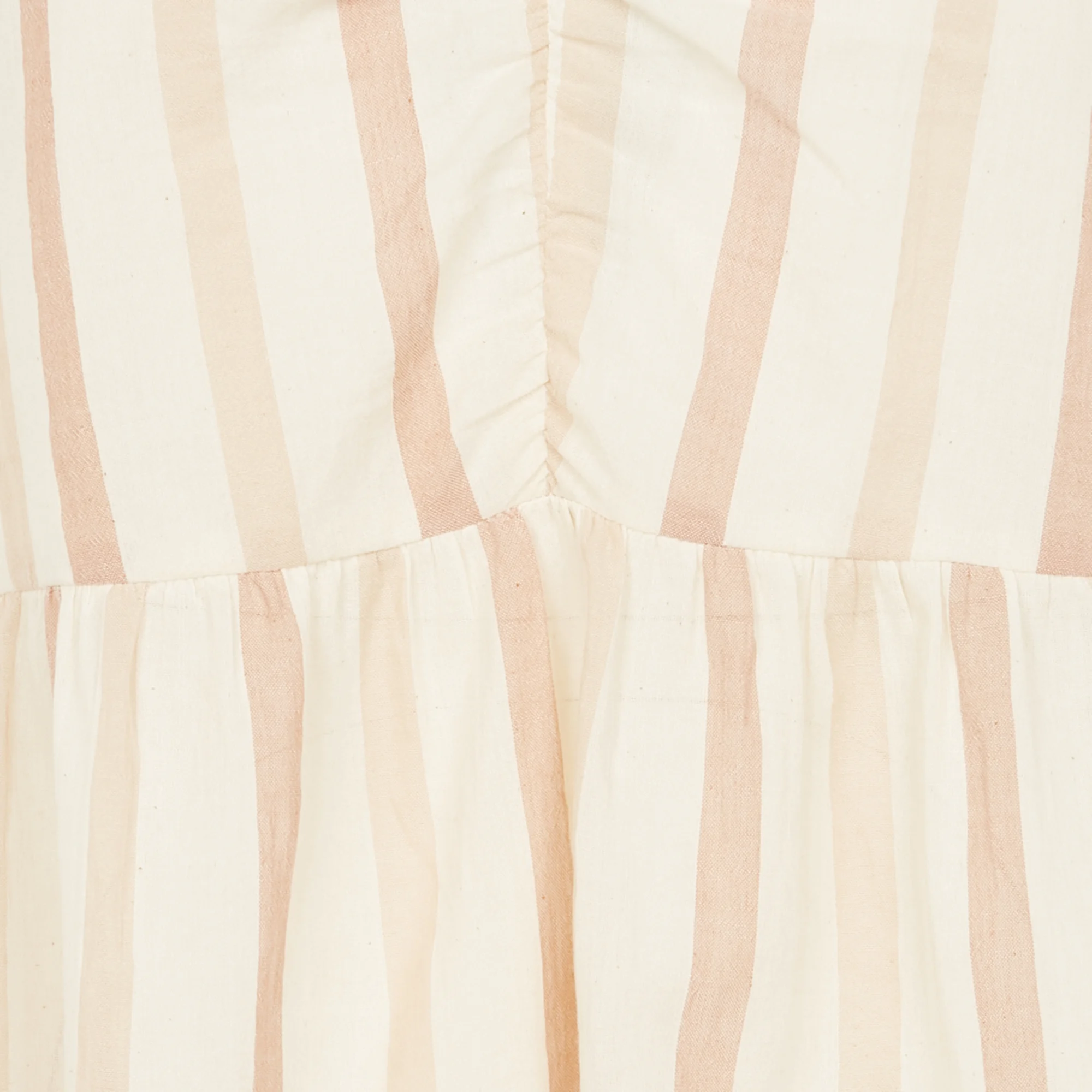 ISELIN - Top col V rayé en coton | Beige