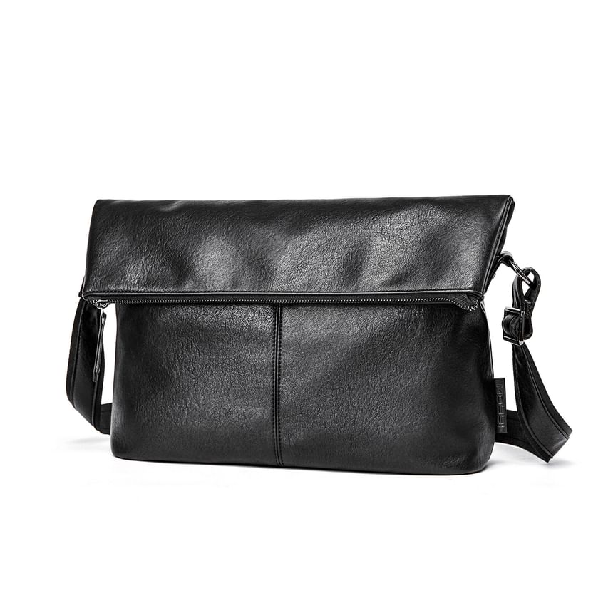 Wavecho - Effen imitatieleren crossbodytas