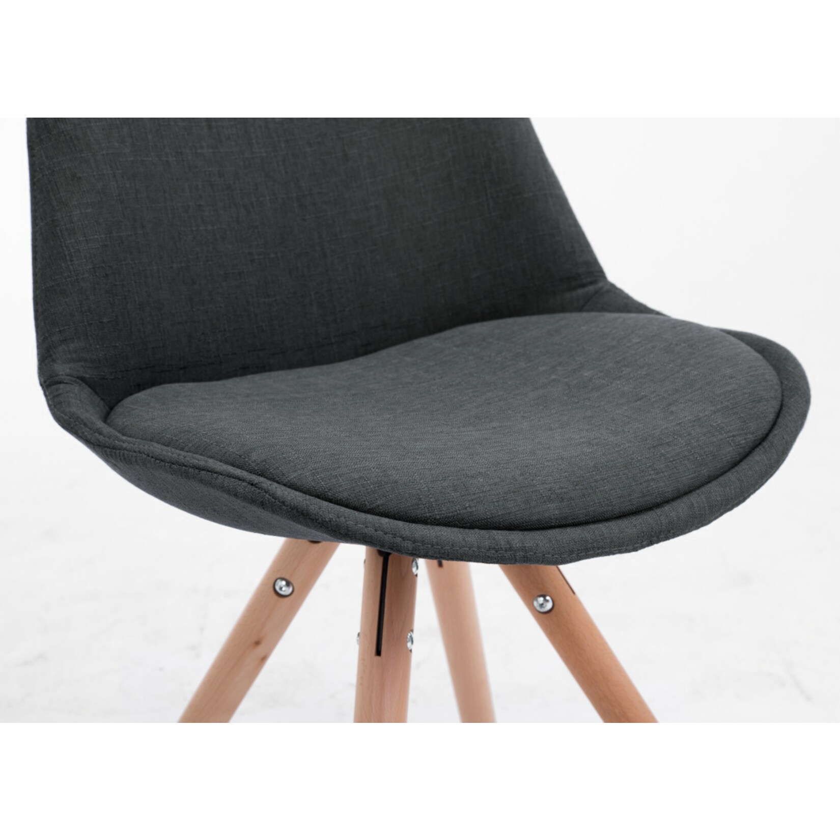 CLP Retro-Stuhl Toulouse Rund Mit Stoffbezug Und Hochwertigem Sitzpolster I Lehnstuhl Mit Stabilem Holzgestell I Sitzhöhe 48 cm