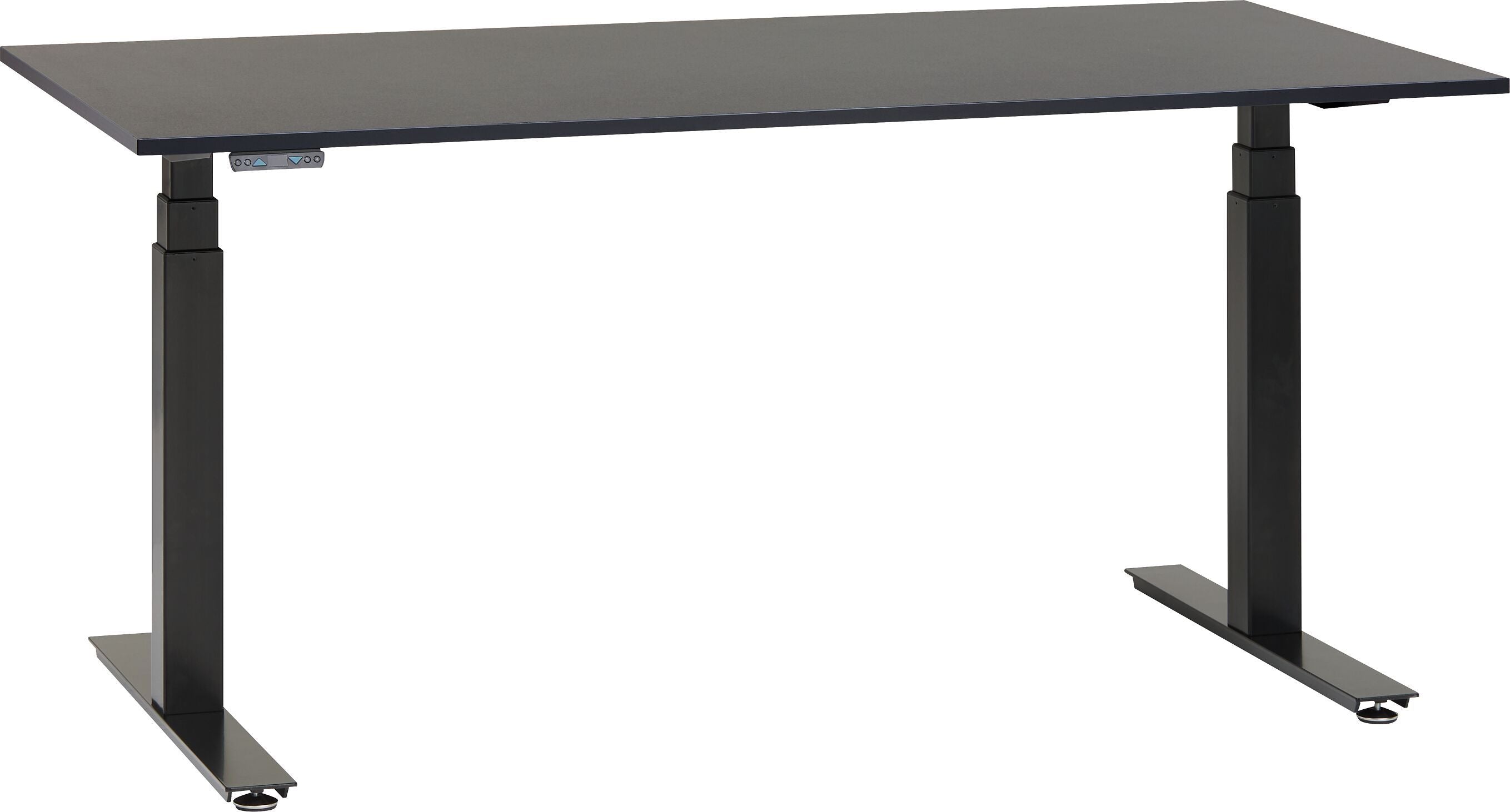FLEXCUBE PROFI Schreibtisch höhenverstellbar - Schwarz / B: 140.0 cm x T: 80.0 cm x H: 67.0 cm
