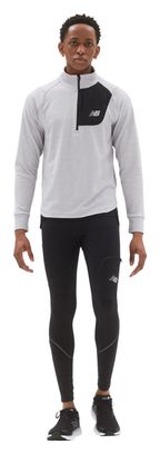 Haut Thermique 1/2 Zip New Balance Heat Grid Gris clair