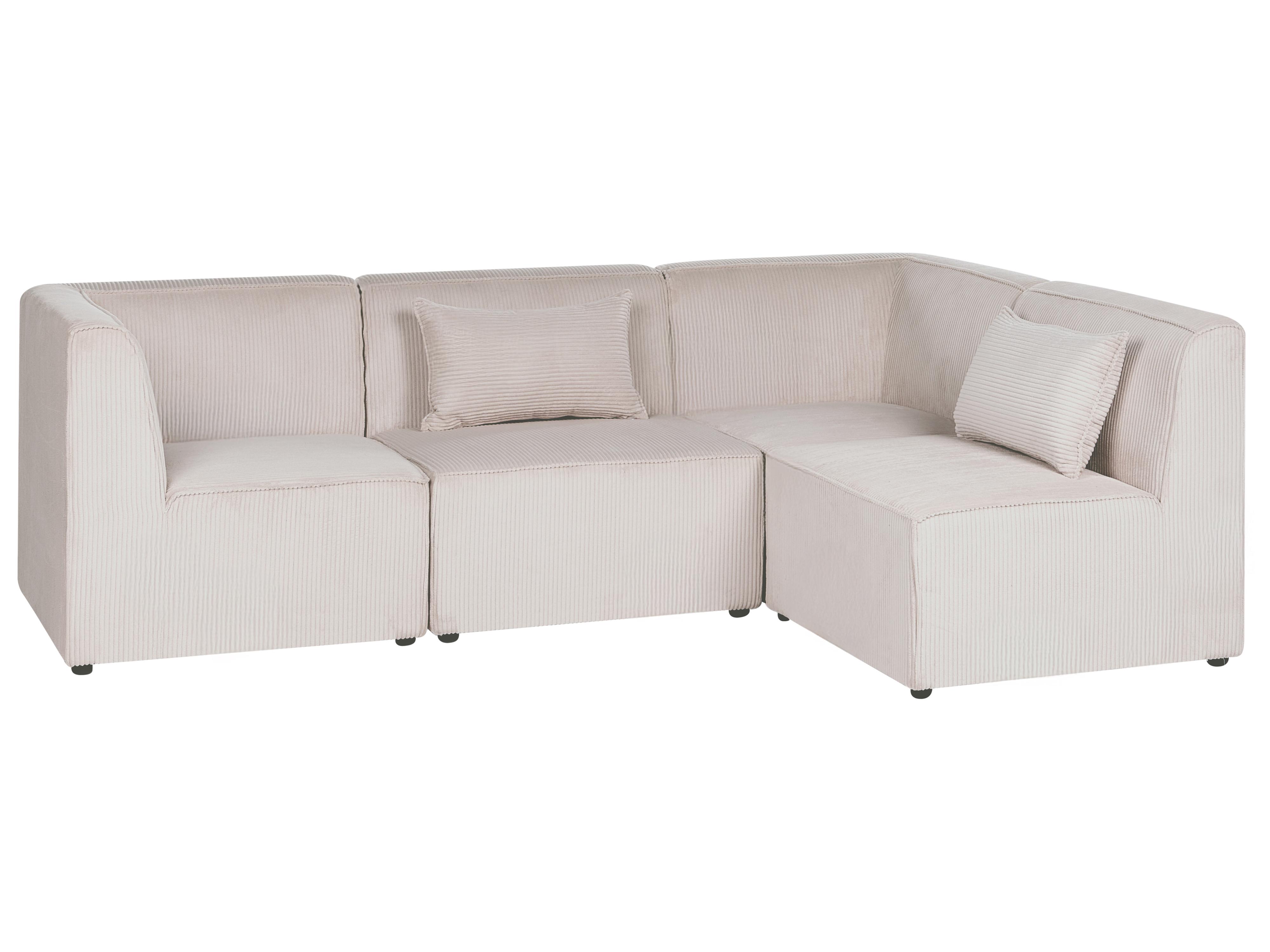 Modulaire hoekbank 4-zits LEMVIG Corduroy Beige linkszijdig