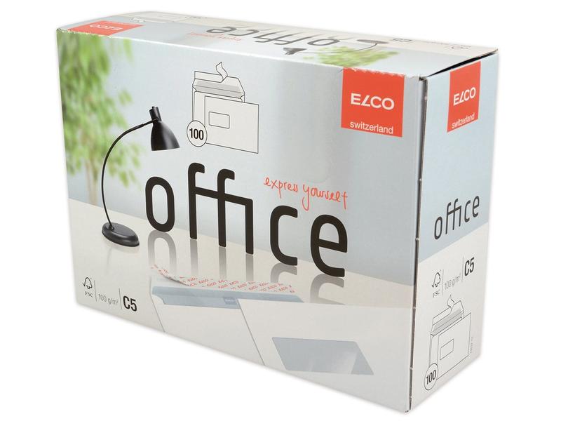 ELCO Couvert Office Box C5 mit Fenster links, 100 Stück Kuvert C5 in praktischer Entnahme-Box