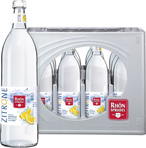 RhönSprudel Mineralwasser PLUS Zitrone Glas 12x0,75l (MEHRWEG)