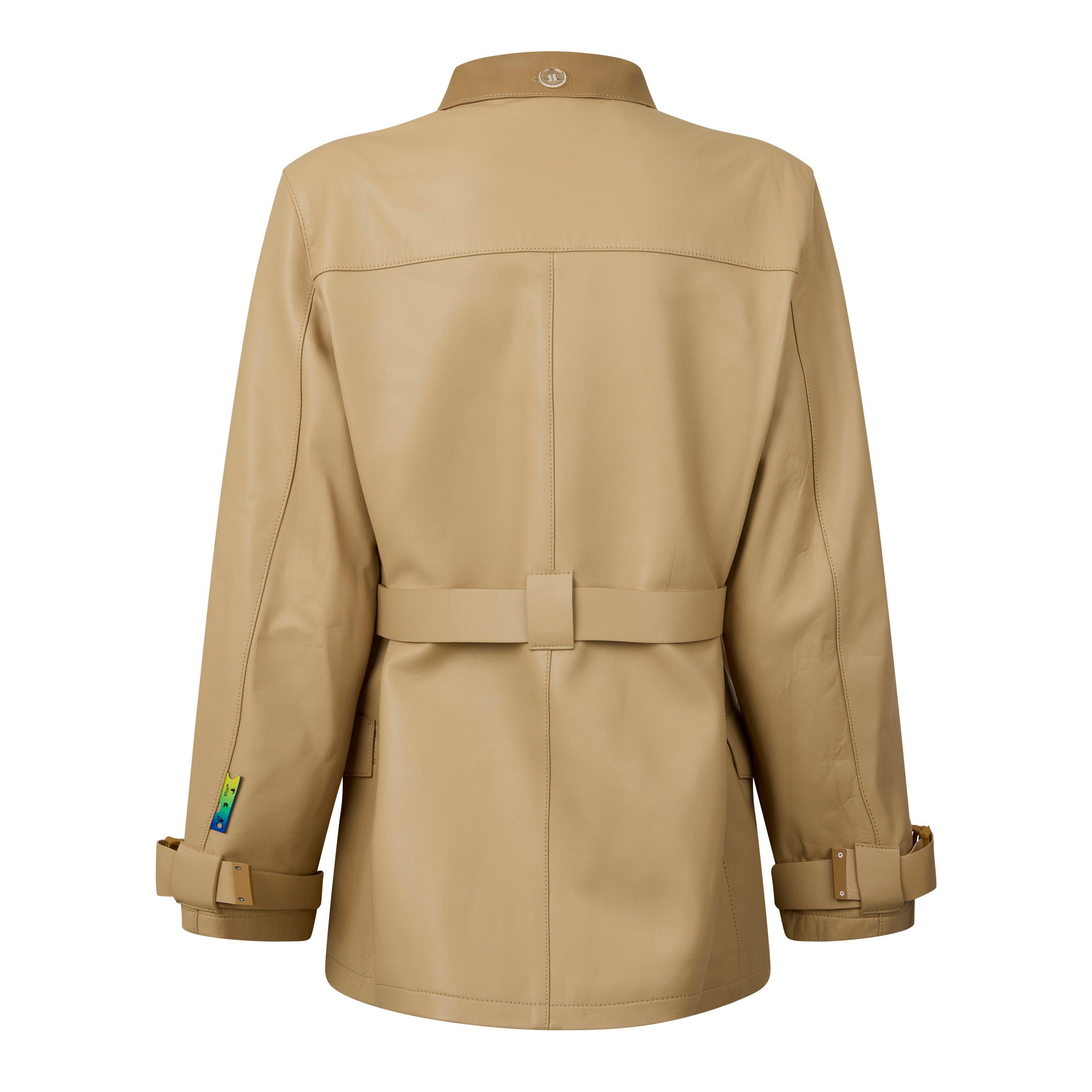 Off White Single Breasted Belted Waist Cargo Coat