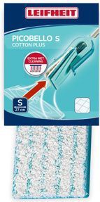 Leifheit Picobello S dweildoek Cotton Plus - voor stenen vloeren - 27 cm wisbreedte - turquoise - wit