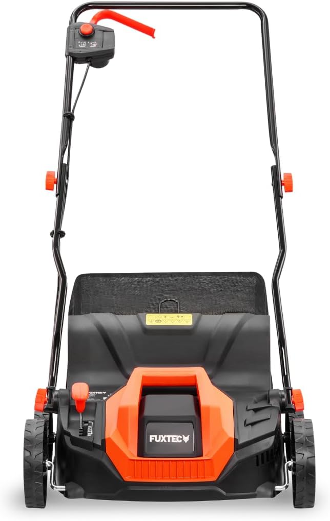 FUXTEC Elektro-Vertikutierer FX-EV320ECO, Rasenlüfter mit 1300 Watt Power, 32 cm Arbeitsbreite und Tiefeneinstellungen von -12 bis +10 mm, 40 L Grasfangkorb