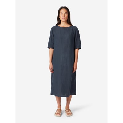 Damen-Leinenkleid, Dunkelblau