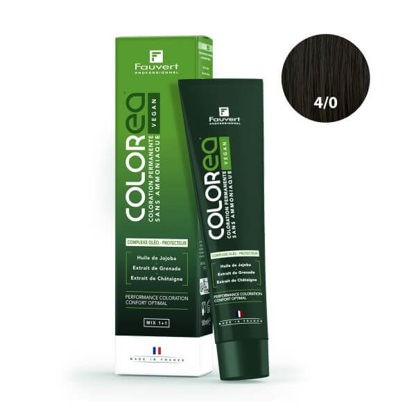 Coloration Colorea Vegan 4/0 chatain froid Fauvert Professionnel 100ml