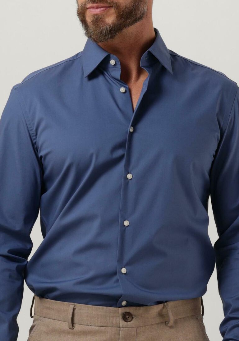 BOSS blauwe boss klassiek overhemd h-hank-kent-c1-214