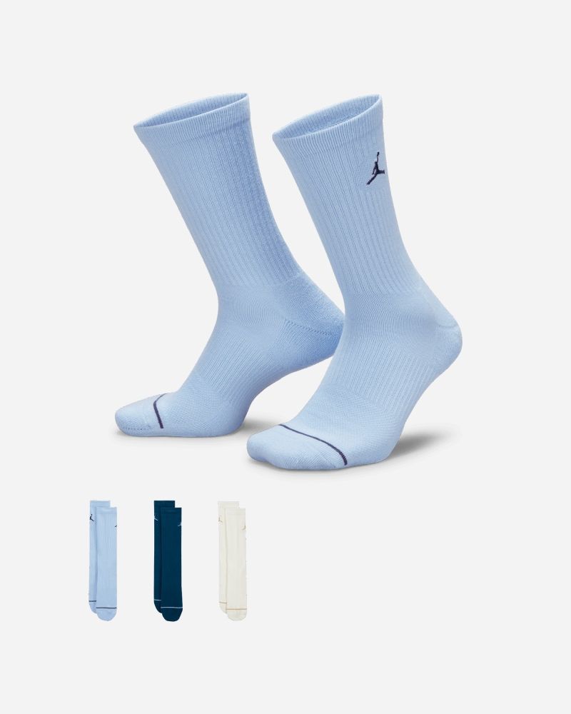 Lot de 3 paires de chaussettes Nike Jordan Bleu Ciel/Blanc/Bleu Marine pour adulte