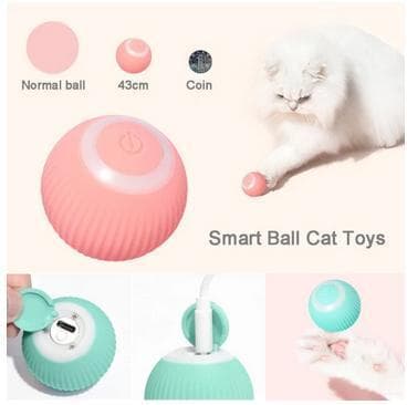 Automatisk bevegelig rulleball for hund og katt med 4 deksler
