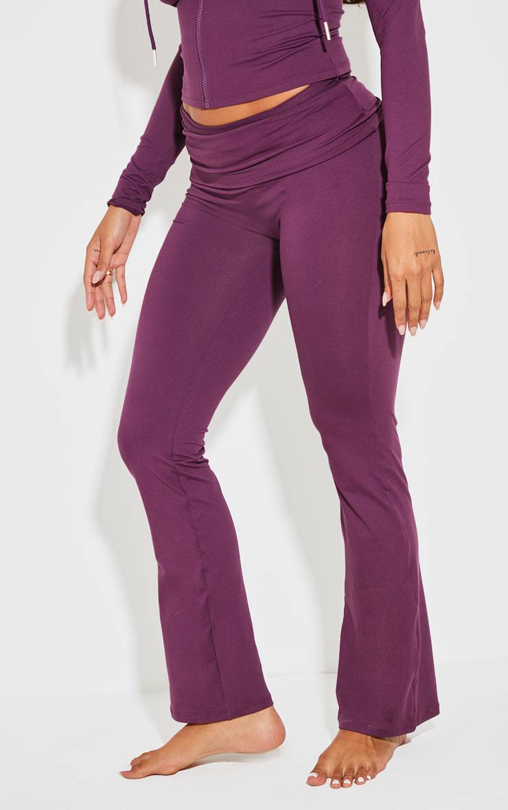 Prune Pantalon Évasé Taille Haute Sculptant À Rabat Shape Stretch