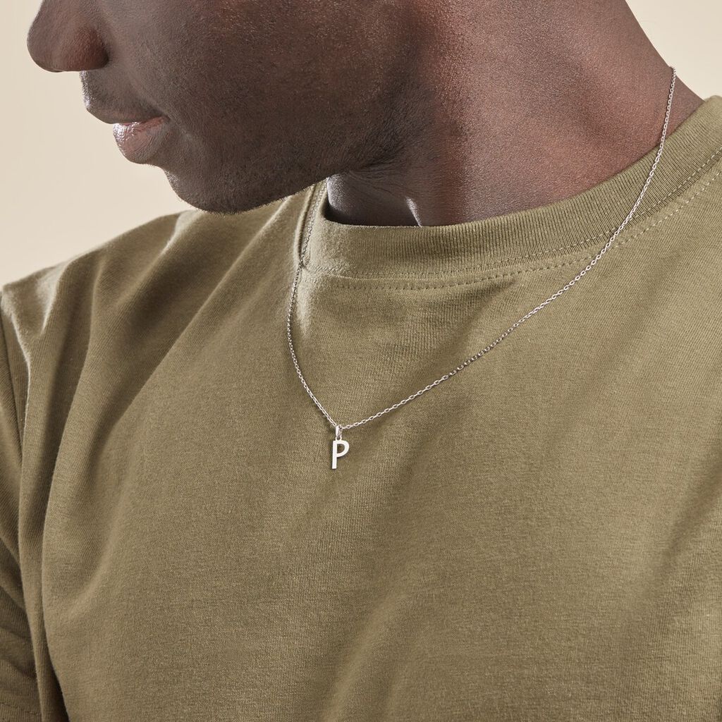 Pendentif Ionia Lettre Or Blanc