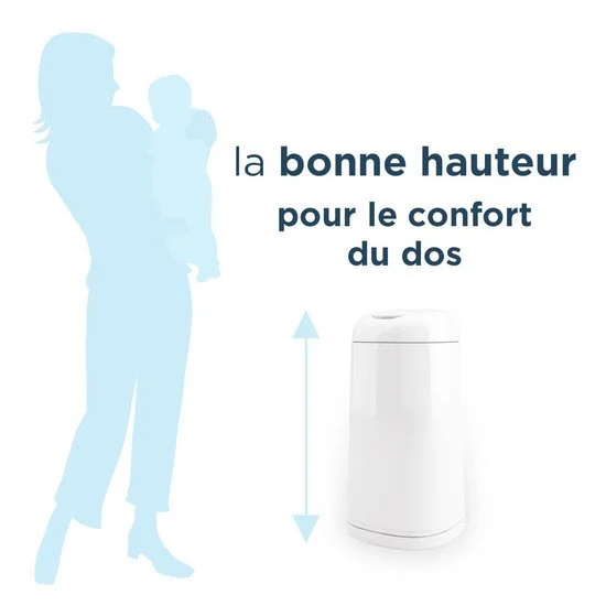 Poubelle à couches Dress Up laquée   Blanc        de               Angelcare