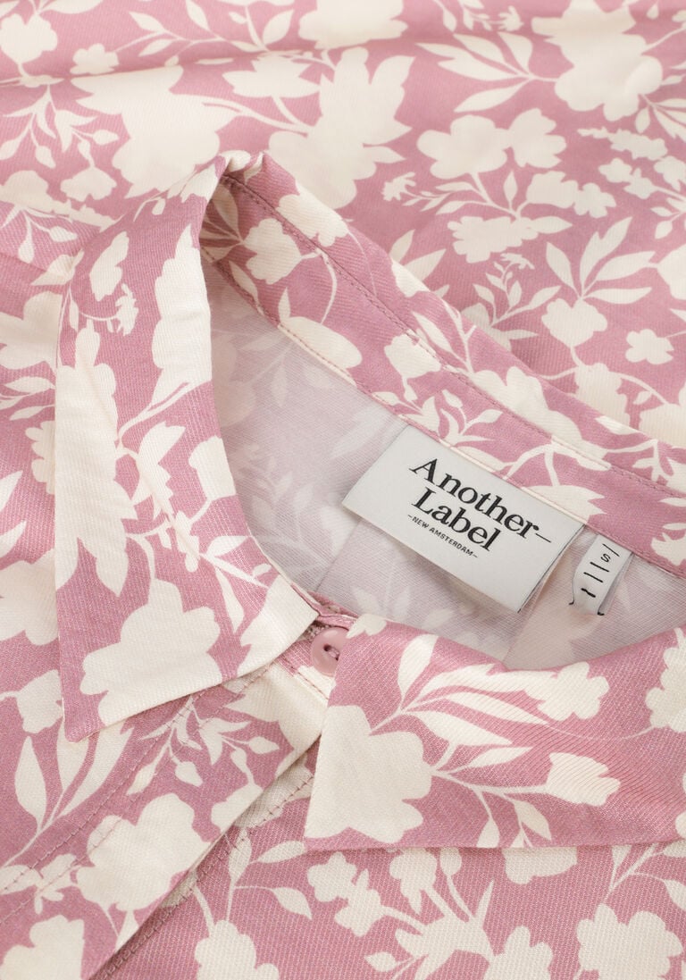ANOTHER LABEL roze another label blouse dreiser flower shirt l/s