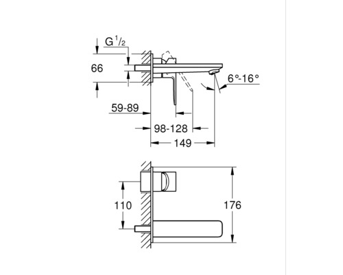 GROHE Inbouwwastafelmengkraan LINEARE Chroom zonder inbouwdeel 19409001