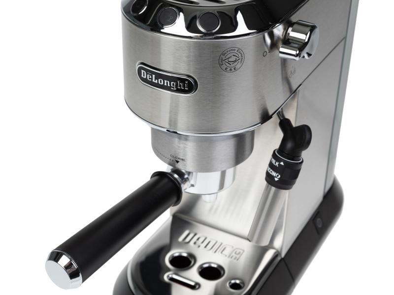 De'Longhi Siebträgermaschine Dedica EC 685.M Silber Kompakte Kaffeemaschine im Metallic-Look mit Siebträger