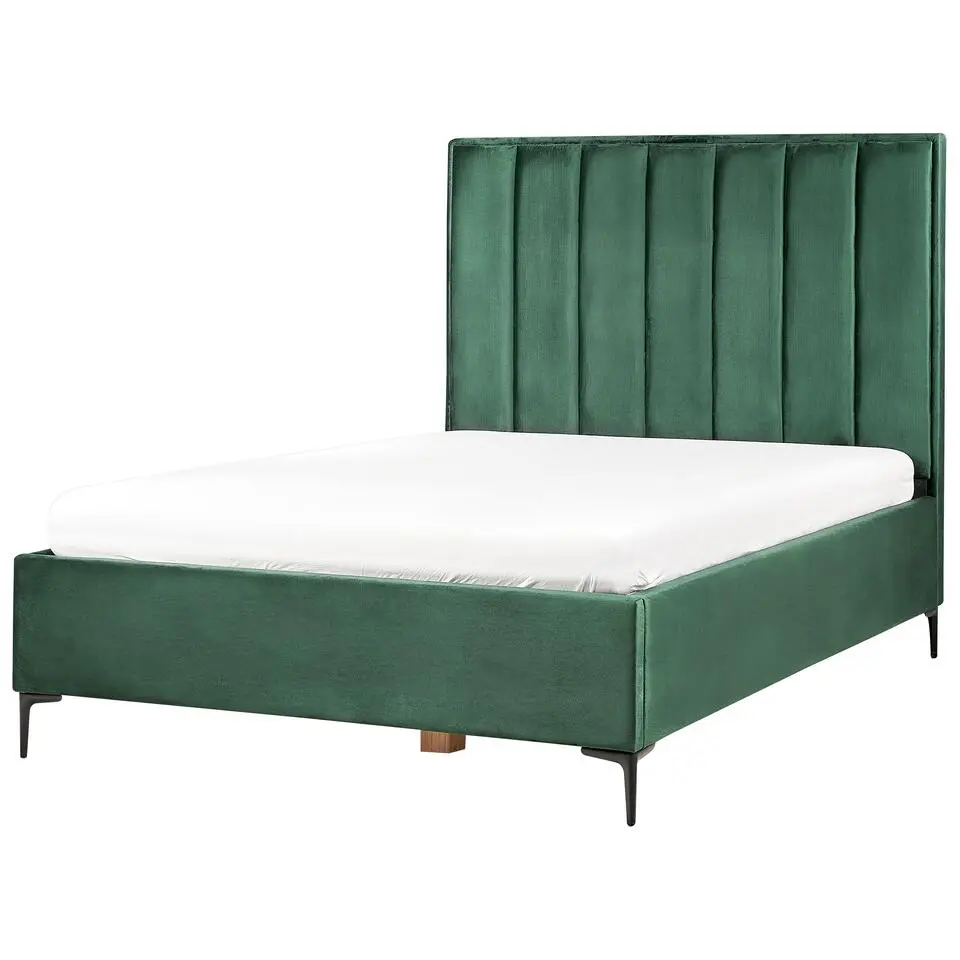 SEZANNE - Bed met opbergruimte - Donkergroen - 140 x 200 cm - Fluweel