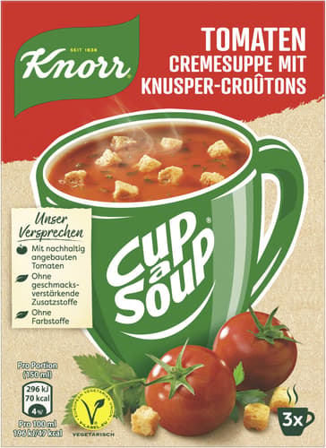 Knorr Cup a Soup Tomatencreme Suppe mit Knusper-Croutons
