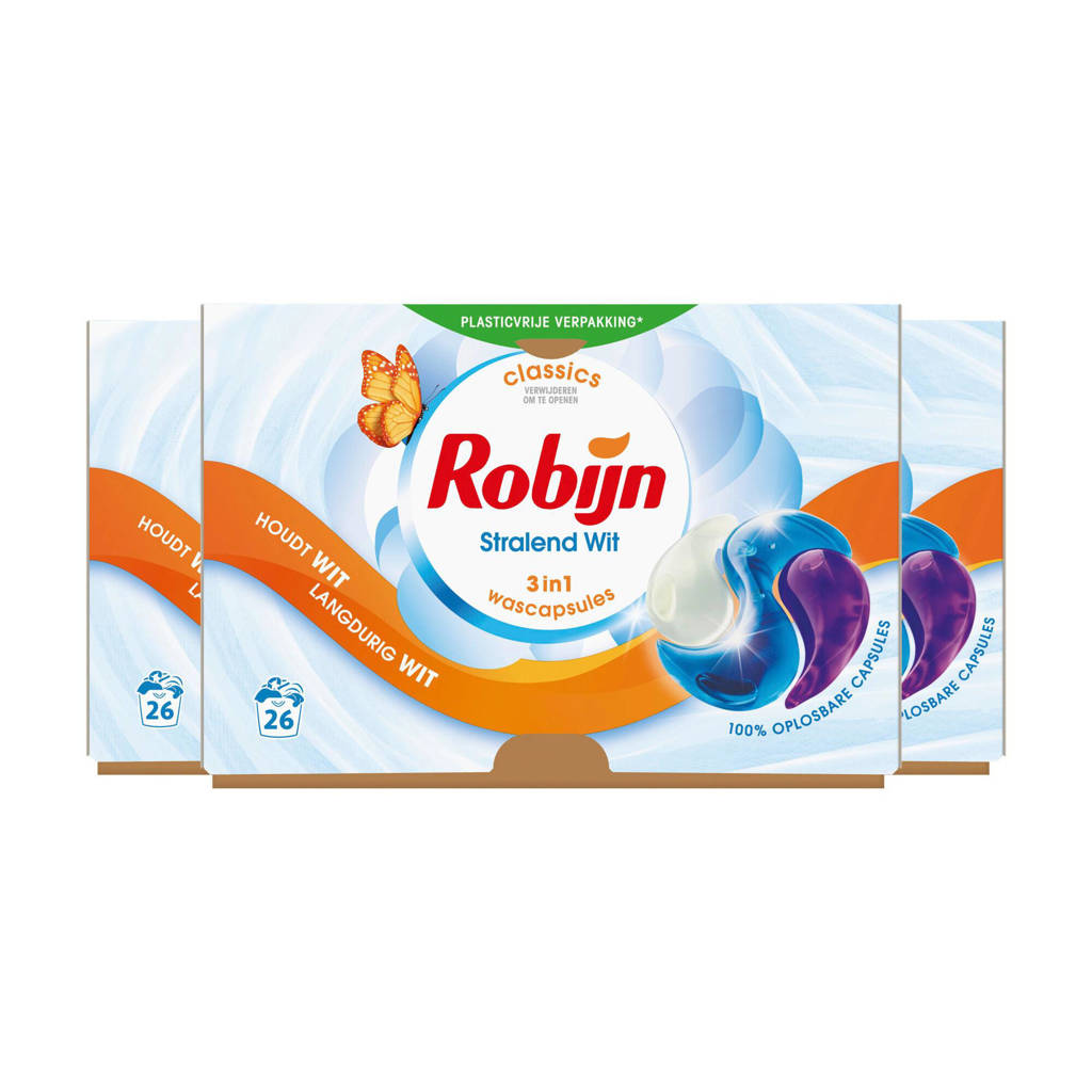 3-in-1 wascapsules Stralend Wit - 3 x 26 wasbeurten - 78 wasbeurten
