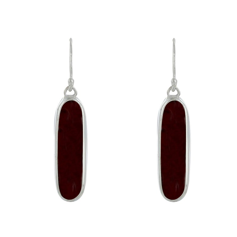Boucles d'Oreilles Argent Rectangle Ovale de Nacre
