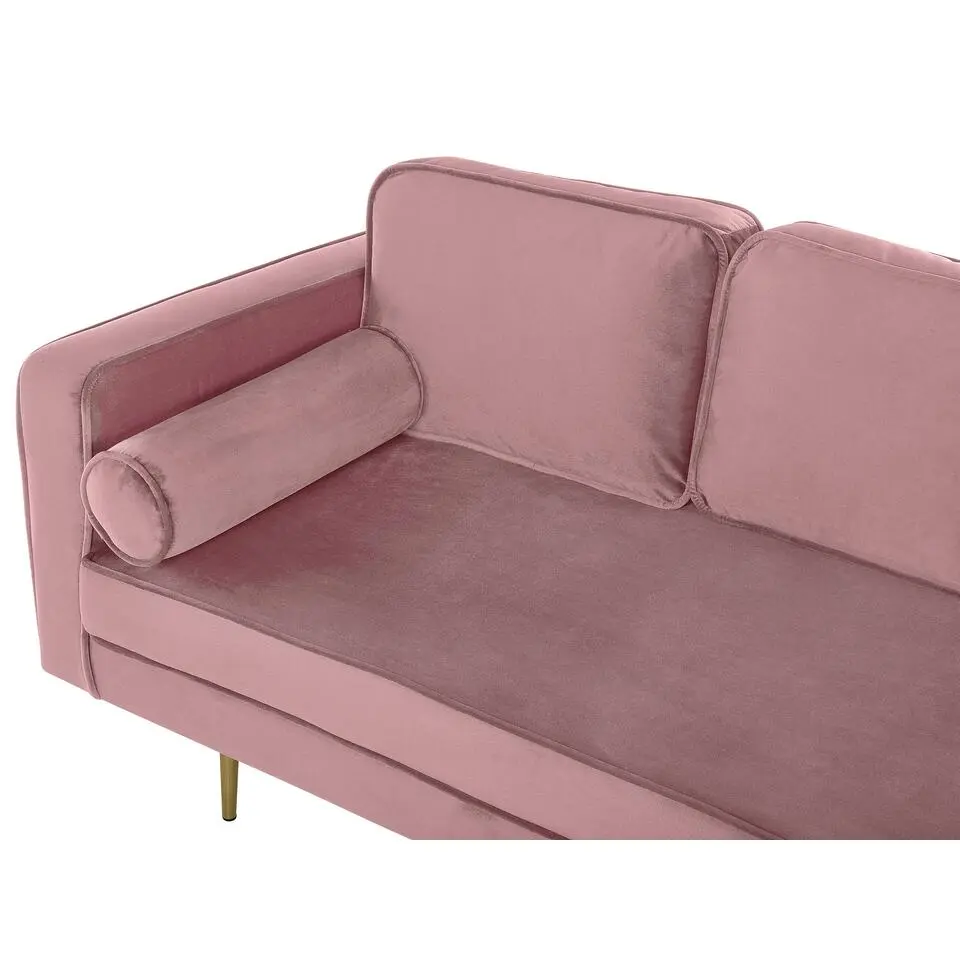 MIRAMAS - Chaise longue - Roze - Linkerzijde - Fluweel