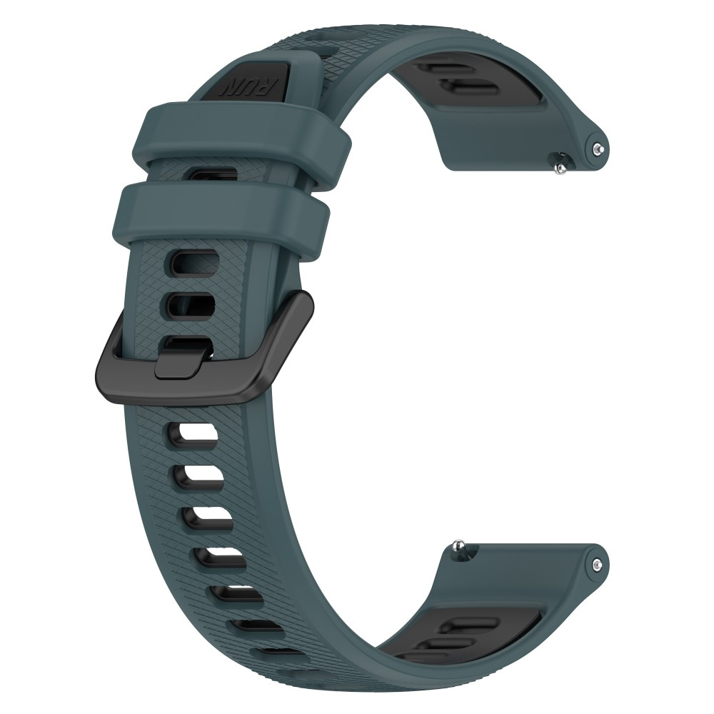 Garmin Venu 2S Silikon Sport Armband Dual Color (Gelenkumfang: 160 - 210mm) Dunkelgrün / Schwarz