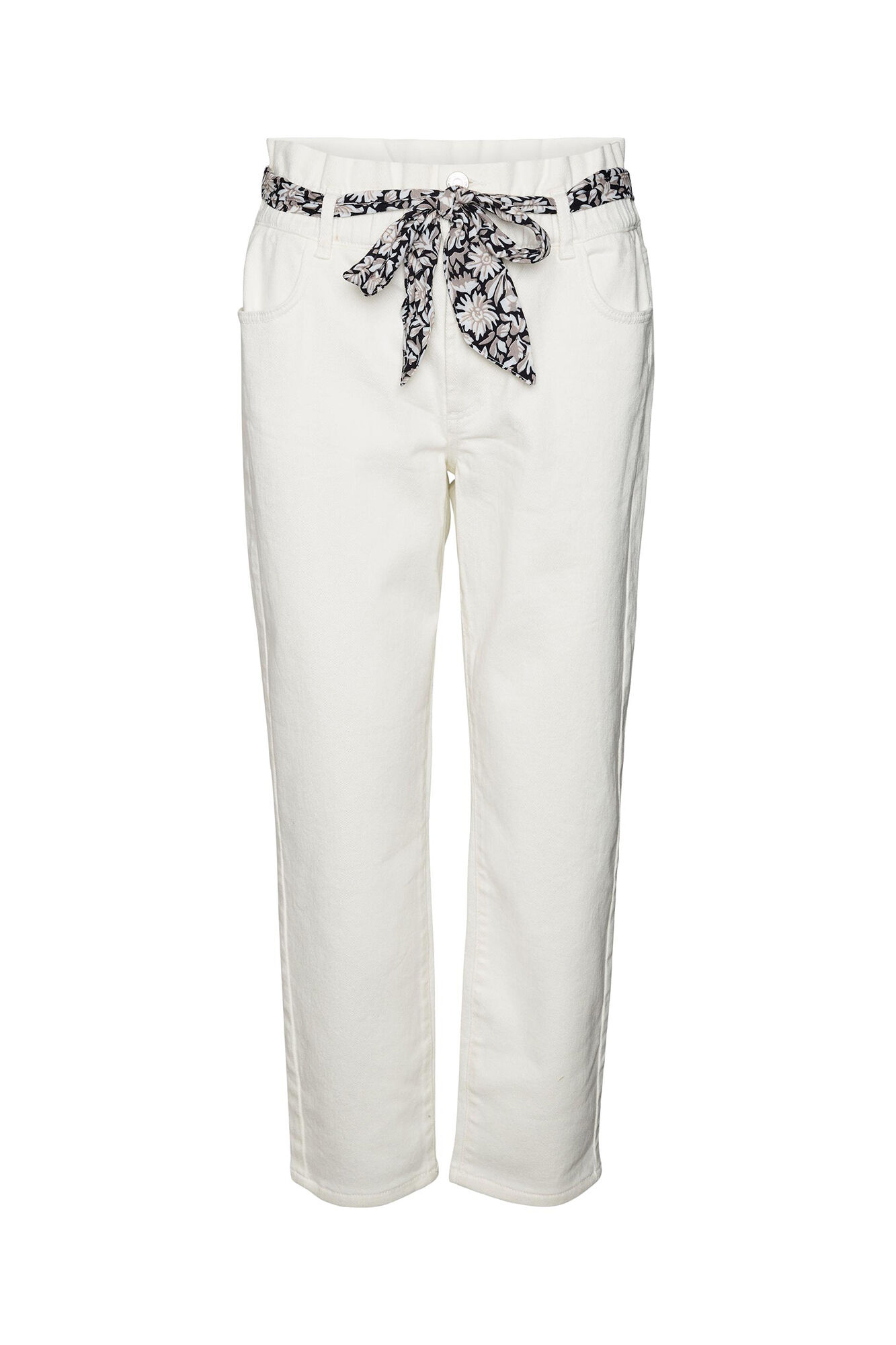 Calça pantalones altos paperbag - Branco