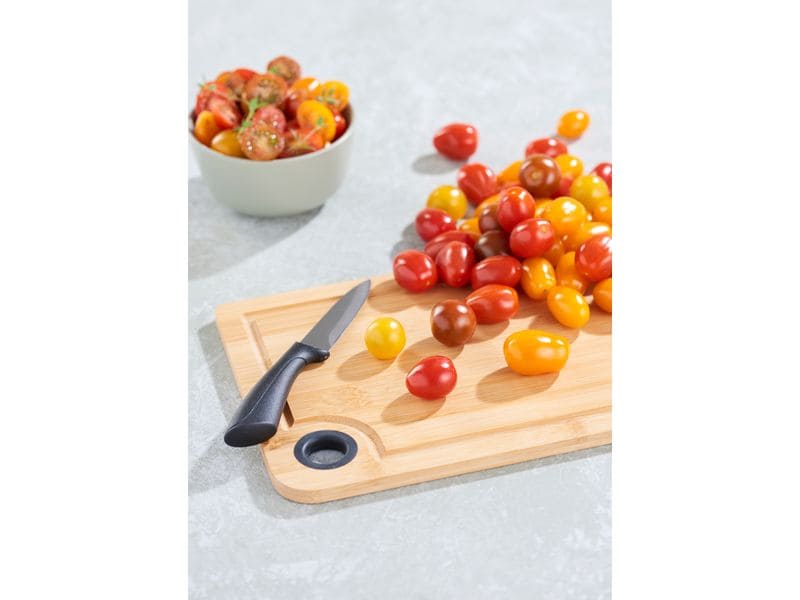 Schou Schneidebrett Bambus 20 cm  x 28 cm Bambus-Schneidebrett mit Silikonring