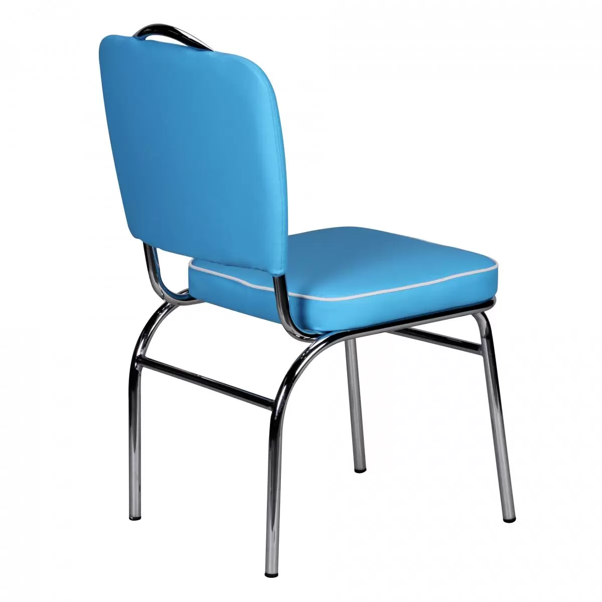 Stuhl Nizza blau,Chrom,weiss