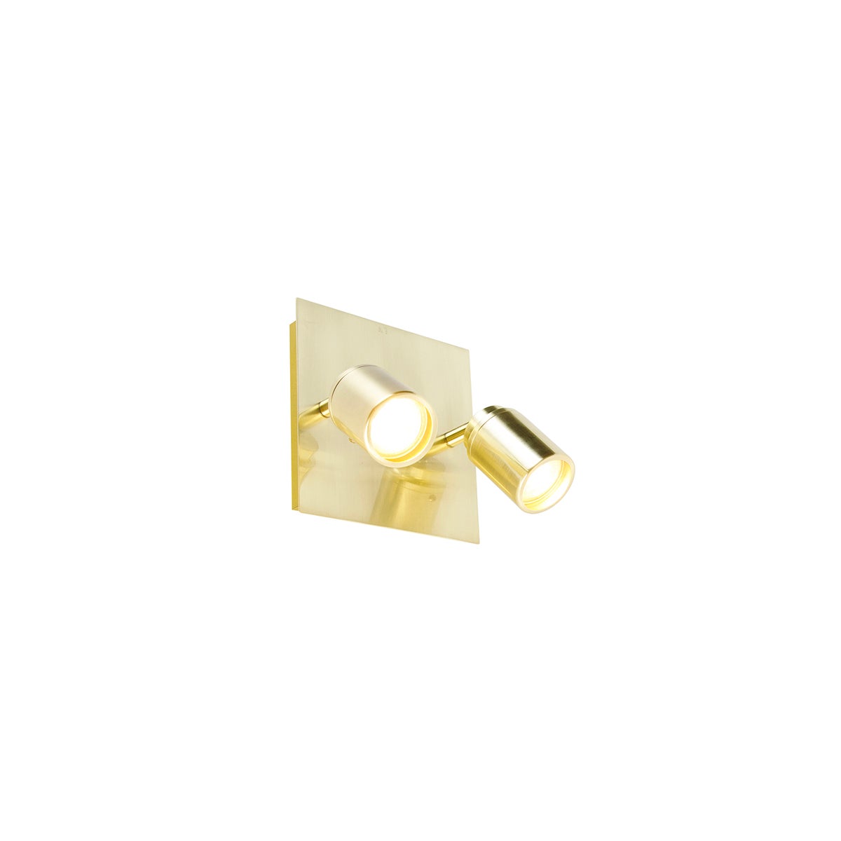 Moderne vierkante badkamerspot van messing, 2-lichts, IP44 - Ducha