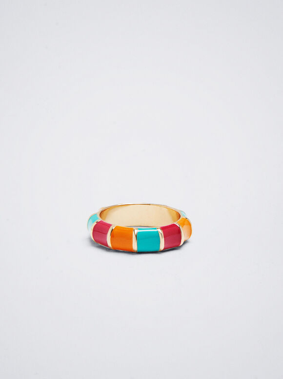 Anel com esmalte - Multicor