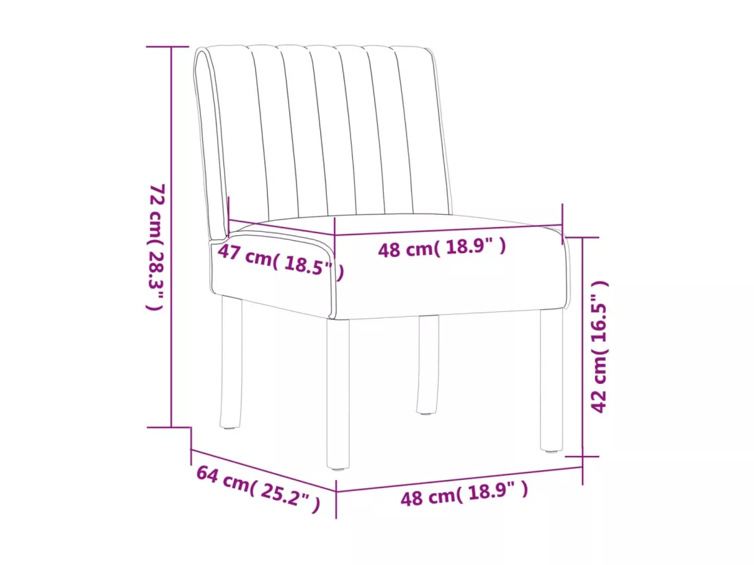 Fauteuil sans accoudoirs vert foncé velours