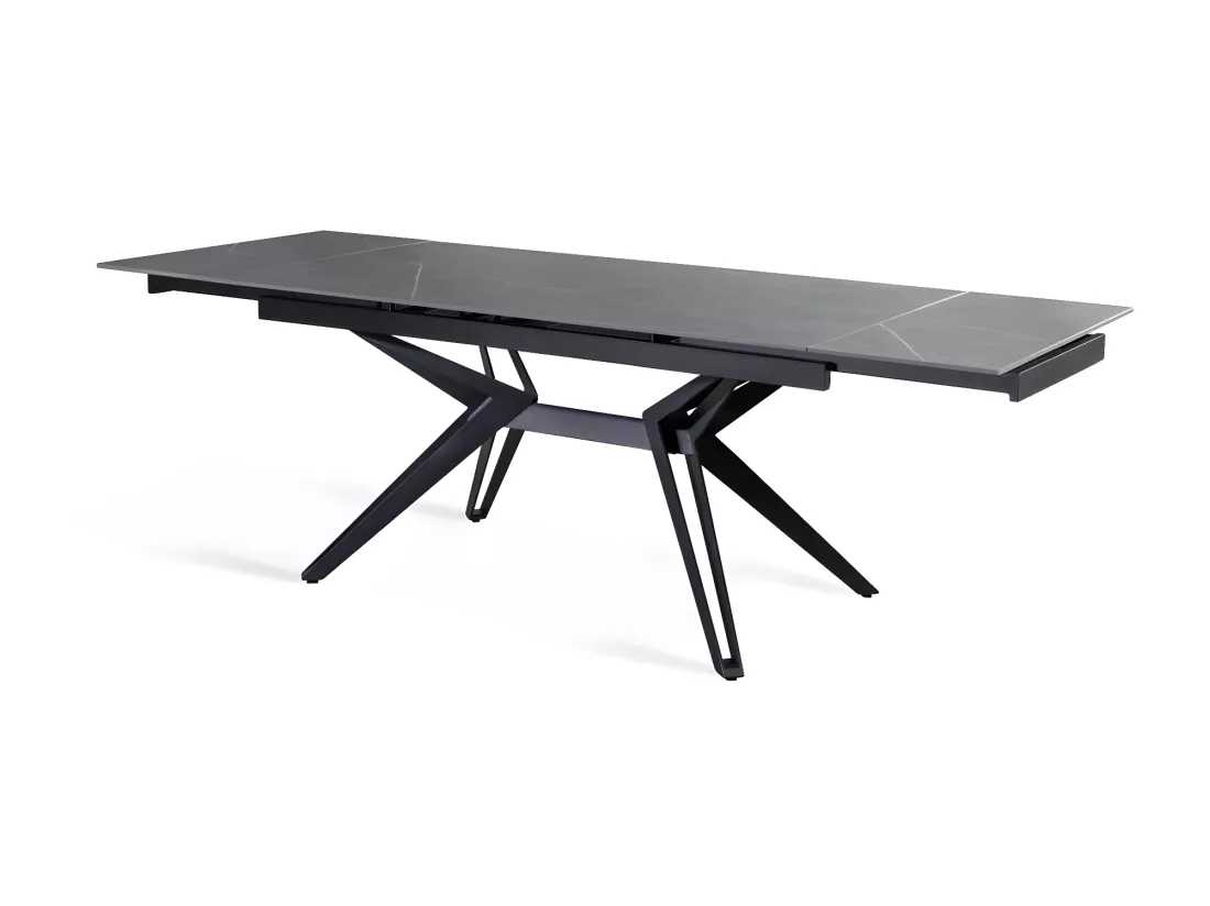 Match 3 Table extensible (160/240 x 90 cm) en Céramique Noire